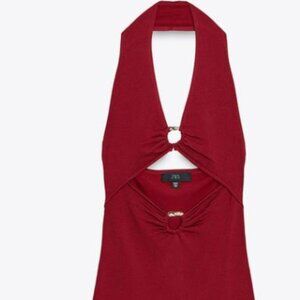 Zara - CUT OUT KNIT MIDI DRESS - large